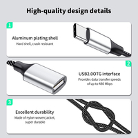 Répartiteur de câble USB C mâle à trois USB femelle Audio et charge Type C à 3 Type a 2.0 Port Multi Hub Tresse Blindage