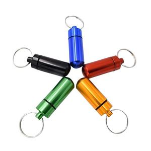 Thời trang túi Keychain nhỏ nhôm kim loại Pill chủ hộp không thấm nước Pill chủ trường hợp thời trang <span class=keywords><strong>Keyring</strong></span> - Product Image 1