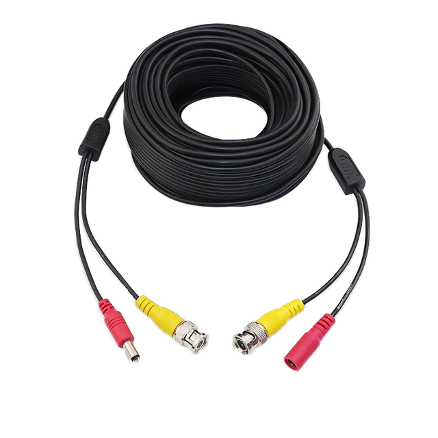 Hot Selling 20M BNC DC Power Cable for CCTV Camera PVC Jacket with Braid Shielding