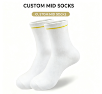 Chaussettes mi-mollet solides en coton doux, tissu respirant, bord élastique, soutien de la voûte plantaire, durables, confortables, chaussettes personnalisées avec logo pour le sport