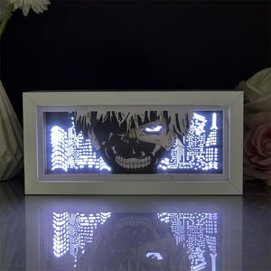 Anime Tokyo Ghoul papel arte lámpara Ken <span class=keywords><strong>Kaneki</strong></span> LED noche Luz Portátil Mini protección ocular dormitorio decoración Anime figura regalo - Product Image 1