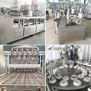 Solid Gelato Discal and Capping Yoghurt Milk Rotary Big Cup/Bottle/Can/<b>Tray</b> Fill Seal Filler Sealer Machine - Product Image 2