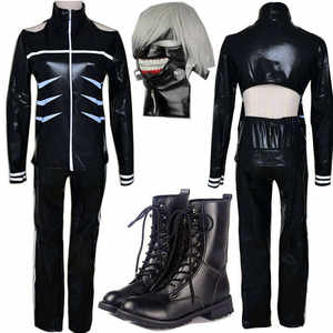 Costume de cosplay BAIGE New <span class=keywords><strong>Tokyo</strong></span> <span class=keywords><strong>Ghoul</strong></span> Kaneki Ken, veste noire à capuche, short, uniforme, vêtements de sport avec haut pour Noël - Product Image 2