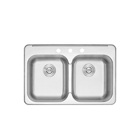 Évier de cuisine à double cuvette en acier inoxydable 304/201 OEM/ODM Conception d'estampage à emboutissage profond