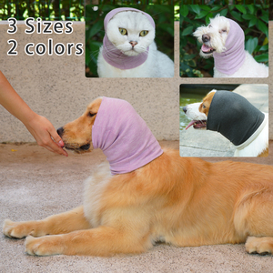 Cuffie Antirumore per Cani, Comode e Calmanti, Protezione dal Rumore, Fascia Elastica Morbida a Righe, Copriorecchie Caldi Invernali per Animali Domestici, Uso Quotidiano - Product Image 3