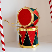 Nouvelle Décoration de Noël en Velours Doux Rouge et Vert, en forme de Canne, Bonbon, Tambour ou Arbre de Noël, Pendentif, Accessoires de Photographie, Chine
