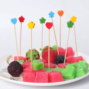 Nhiều màu tình yêu trái tim dùng một lần thân thiện với môi tre Cocktail Picks cho món khai vị Bridal Shower Wedding Valentine của Đảng - Product Image 3