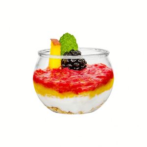 Vasos Desechables para Postres en Forma de Esfera de 75 ml, Vasos Pequeños de Plástico para Aperitivos, Helados, Gelatina, Pudín, Mousse - Product Image 1