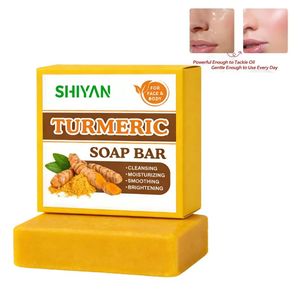 Jabón Natural <span class=keywords><strong>de</strong></span> Cúrcuma <span class=keywords><strong>para</strong></span> Rostro y Cuerpo - Aclara la Piel, Reduce Manchas Oscuras, Exfolia, Reduce el Acné, Desvanece Cicatrices, <span class=keywords><strong>para</strong></span> Todo Tipo <span class=keywords><strong>de</strong></span> Piel - Product Image 1