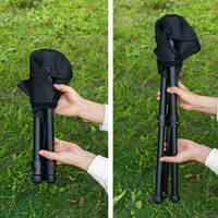 LIHENG Outdoor Large Triangle Tabouret Aluminium Portable Fishing Tripod Chair Folding Stool Camping Picnic Mazar Chair