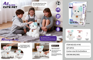 Jouet intelligent IA Deepseek, chiot en peluche mignon qui aboie et cligne des yeux, jouet interactif vocal <span class=keywords><strong>Tamagotchi</strong></span>, cadeau pour fille - Product Image 5