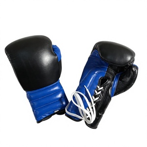 Gants de boxe en cuir de vachette véritable, à lacets, personnalisables avec logo, pour entraînement professionnel, sparring et MMA. - Product Image 5