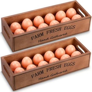 Wooden Egg Storage Box Solid Wood Farm Fresh Eggs Tray Stackable <b>Kitchen</b> Egg Rack Retro Design Freshness Preservation - Product Image 1