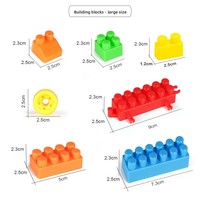Blocs de construction en plastique à grandes particules pour enfants, en baril, jouets éducatifs pour la maternelle, à assembler soi-même, pour l'éveil et l'éducation précoce