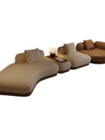 Juego de Sofás Esquineros de Diseño Italiano Minimalista y Forma Personalizada para Casas Grandes y Salas de Estar de Villas, que Irradian un Lujo Ligero y un Encanto Sofisticado
