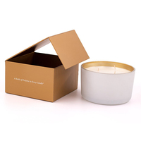 Carton de luxe personnalisé grande boîte à bougies trio 3 mèches en cadeau emballage