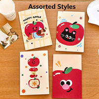 Carnet A5 mignon à motif de dessin animé, cahier d'exercices pour étudiants, pages lignées, journal portable, bloc-notes pour notes d'étude quotidiennes
