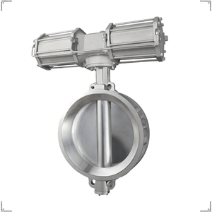 Vanne papillon pneumatique à retour par ressort de type wafer en PTFE avec actionneur AW - Product Image 1