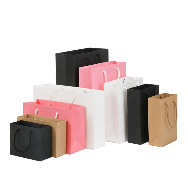 Saco de papel do saco de papel do embalagem de roupas, logotipo personalizado luxo bolsa de papel do saco de presente da compra com logotipo