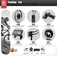 Kit de conversion de vélo électrique MTX39 72V 3000W avec moteur arrière sans balais 135mm pour roues de 20 à 29 pouces et écran LCD