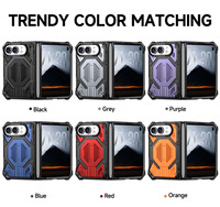 Étui de téléphone magnétique pliable 3 en 1 en TPU PC avec finition mate, cadre avant renforcé, protection complète pour iPhone Duo