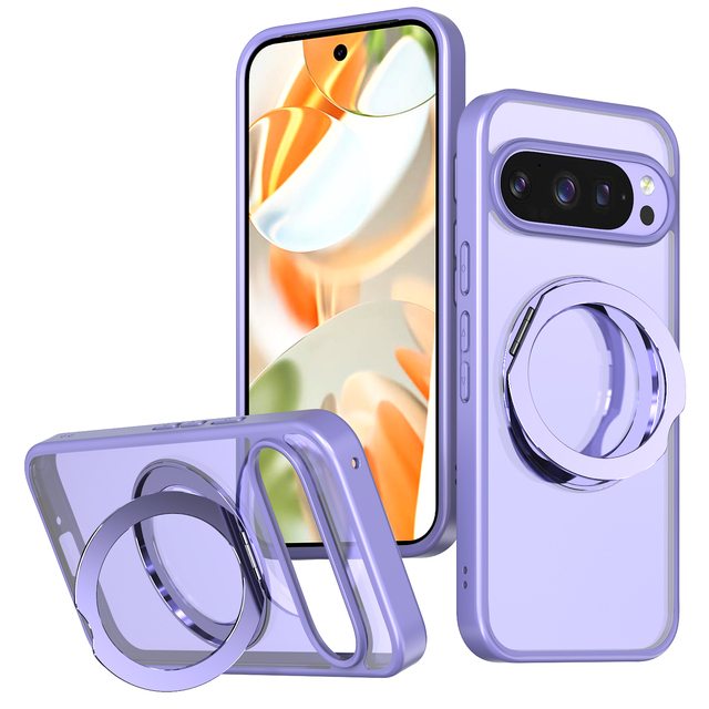 Magnetic TPU+PC+Metal Case for Google Pixel 10/9A/9 Pro XL-Waterproof Shockproof Wireless Charging & Kickstand Design