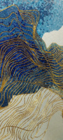 Carreau de mosaïque en verre moderne fait à la main Art Mural Personnalisable Motif de tournesol Décor intérieur Type de produit personnalisable unique
