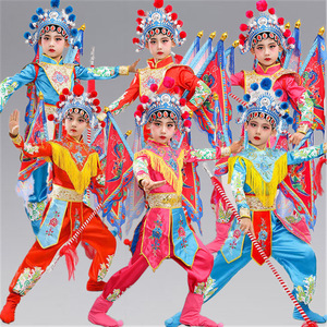 Costumi Tradizionali da Eroe dell'<span class=keywords><strong>Opera</strong></span> per Bambini, <span class=keywords><strong>Abiti</strong></span> per Spettacoli di <span class=keywords><strong>Opera</strong></span> di Pechino, Costumi di Danza per Ragazzi e Ragazze - Product Image 5