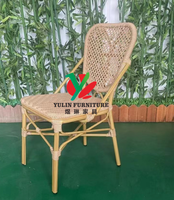 Chaise de bistrot française en rotin de style antique pour café