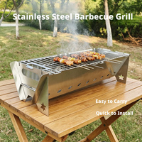 Barbecue au charbon de bois pliable et amovible, portable, pour le camping, les pique-niques et la cuisson de la viande en extérieur