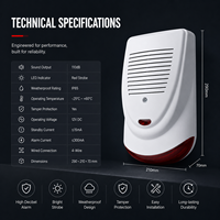 Sirène d'alarme extérieure DS-400 12V 118dB, sirène de sécurité filaire avec batterie de secours, stroboscope LED pour FC 7668PRO