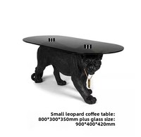 GEDO Nouvelle arrivée Mobilier de maison minimaliste irrégulier Table basse Verre Design léopard Table basse de salon