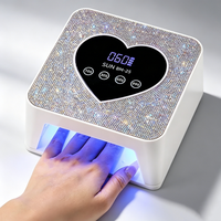 Nouvelle lampe à ongles UV LED en forme de cœur, séchoir à ongles à brancher avec écran LCD diamant et 4 minuteurs, idéale pour un durcissement précis du vernis gel