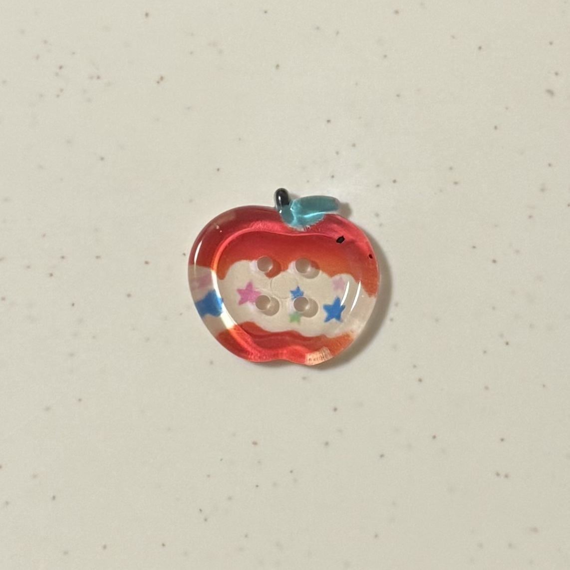 Transparent apple buttons [red rice stars]