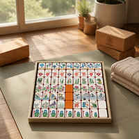 Tuiles de Mahjong en Acrylique de Noël en Gros, Colorées, 30mm, Imprimées UV, Ensemble Portable pour Cadeaux de Fêtes