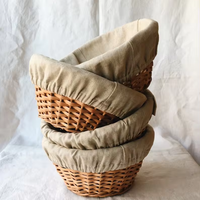 Panier à pain rond Willow servant des paniers ovales tissés panier d'épreuvage au levain en osier avec doublure amovible