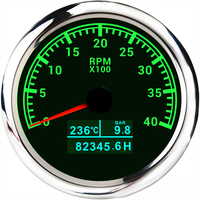 Factory 85mm 3000-8000rpm Tachometer +Water Temperature Gauge +Oil Pressure Meter 7 Color Backlight for Car Marine Boat 12V 24V