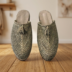 Handmade Straw Raffia <b>Outdoor</b> <b>Slippers</b> Closed Toe Breathable Summer Women Girls Slide Sandals - Product Image 3