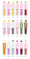 45 Couleurs Soin des Lèvres Non Collant Logo Personnalisé Huile pour les Lèvres Aromatisée aux Fruits Hydratante Vegan Huile Repulpante pour les Lèvres Brillant