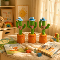 Cactus interactif en peluche parlant, chantant et dansant de 30 cm en polyester, jouet pour enfants, vente en gros