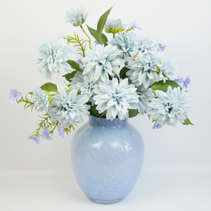 Fleurs de Dahlia artificielles de haute qualité à 3 têtes en soie et fil, réalistes, pour mariée, Noël, fuchsia, <span class=keywords><strong>rose</strong></span> pâle, blanc, faites à la main - Product Image 6