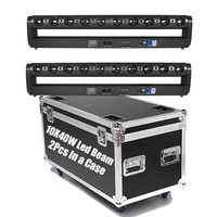2Pcs a Case 10X40W Led Beam Line Batten Moving Head Light Zoom RGBW 4 IN 1 Led Wash Stage Lighting DJ Disco Lamp