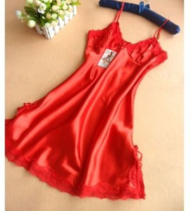 Vente en gros de robes de nuit sexy en satin doux pour femmes, lingerie en dentelle, vêtements de nuit, robes courtes enveloppantes de couleur unie pour femmes - Product Image 4