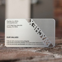 Groothandel 304 roestvrij staal gepersonaliseerde logo moderne antieke design 0,5 mm blanco metalen visitekaartjes met letterpressdruk