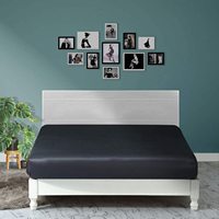 Parure de draps plats en soie de mûrier 100 % soyeuse et luxueuse, 19 mommes, noire, écologique, rafraîchissante, literie haut de gamme pour un meilleur sommeil