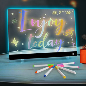 Tablero de Dibujo LED con Diseño Pintado a Mano, Superficie Borrable, Lámpara de Noche y de Mesa DIY - Product Image 3