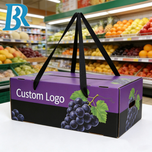 Cajas <span class=keywords><strong>de</strong></span> cartón corrugado personalizadas para envíos, caja <span class=keywords><strong>de</strong></span> cartón para frutas con asas, diseño <span class=keywords><strong>de</strong></span> carpetas, caja <span class=keywords><strong>de</strong></span> exhibición para alimentos, embalaje para plátanos - Product Image 3