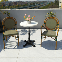Chaises de salle à manger en maille Slub Teslin Style rétro extérieur français Dessert lait thé boutique café salle à manger décontracté Table chaise combinaison