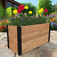 Jardinière de légumes d'extérieur en bois de 39 "L X 16" W X 19 "H Décorations de plantes et d'herbes racinées Parterre de fleurs pour la maison et le jardin
