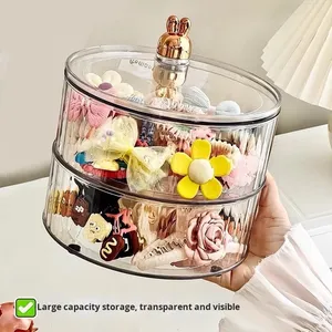 Modern Thickened Waterproof Rotating Hairpin Hair <strong>Tie</strong> Hair Clip Rubber Band <strong>Storage</strong> <strong>Box</strong> Multi-Layer Jewelry <strong>Box</strong> Plastic - Product Image 4